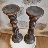 Pair of wooden candlesticks