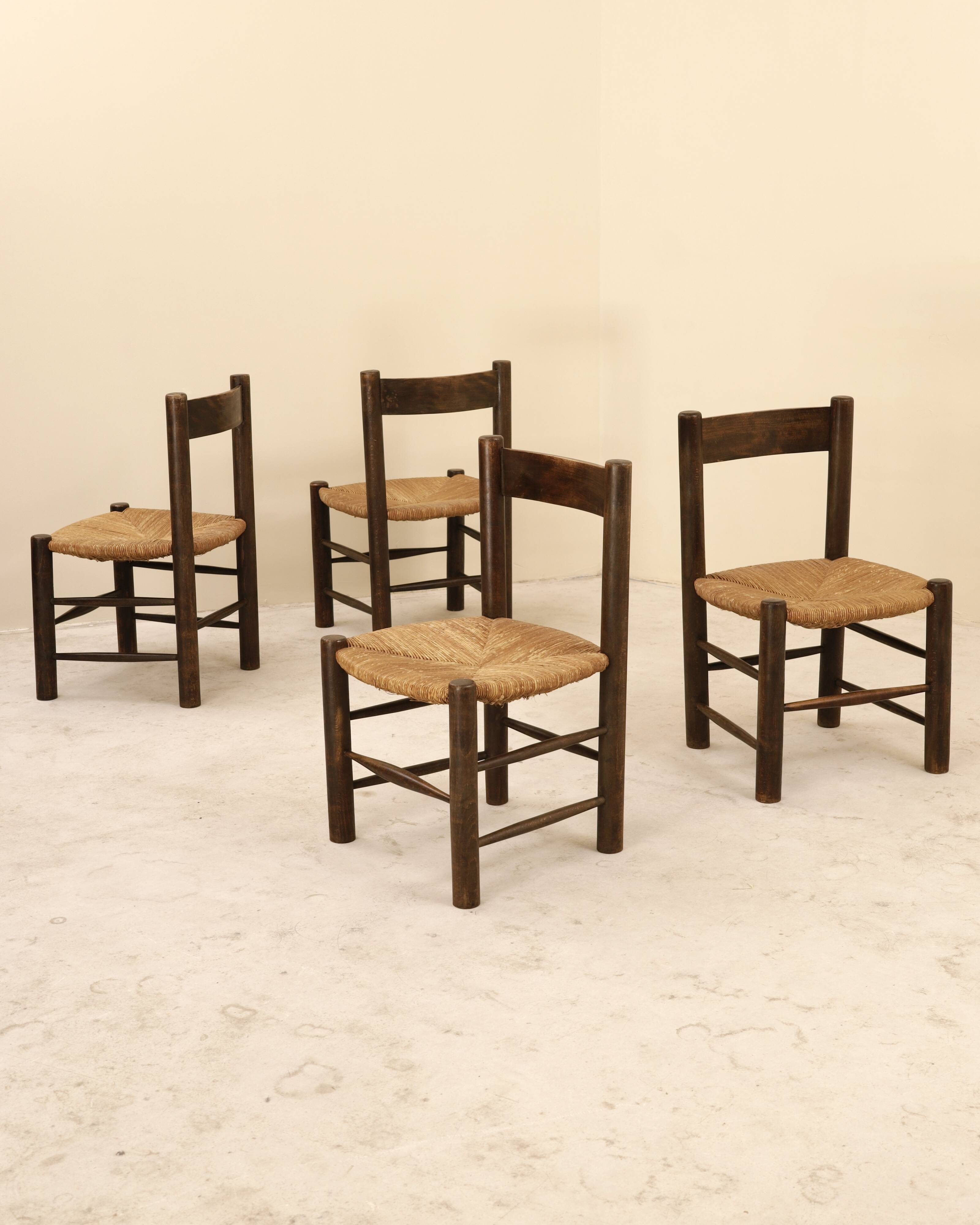 Set of four dlg chairs by Georges Robert, France, 1960s.