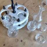 Serviteur de table 1900, 5 récipients pour huile vinaigre condiments  Gien