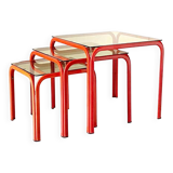 Nesting coffee tables, set of three