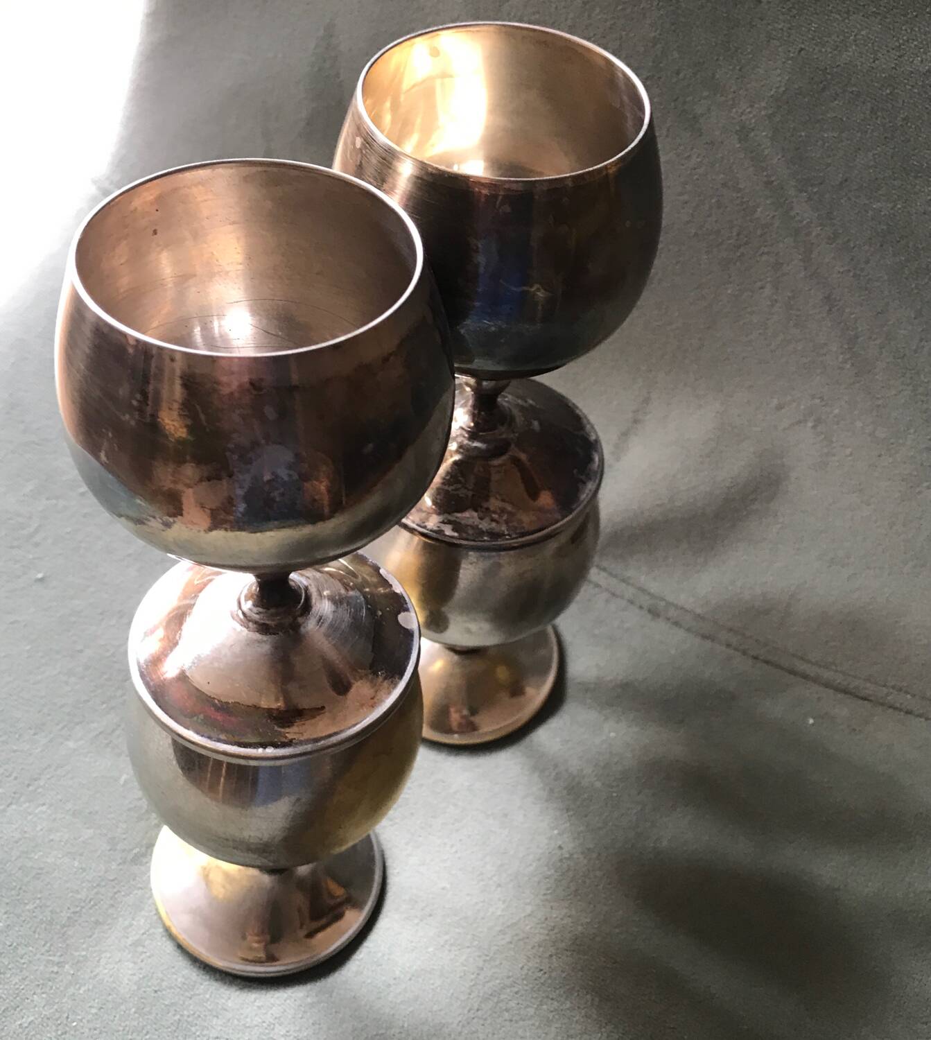 Metal stemmed glass