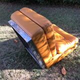 Chauffeuse Jacques Charpentier design vintage en cuir