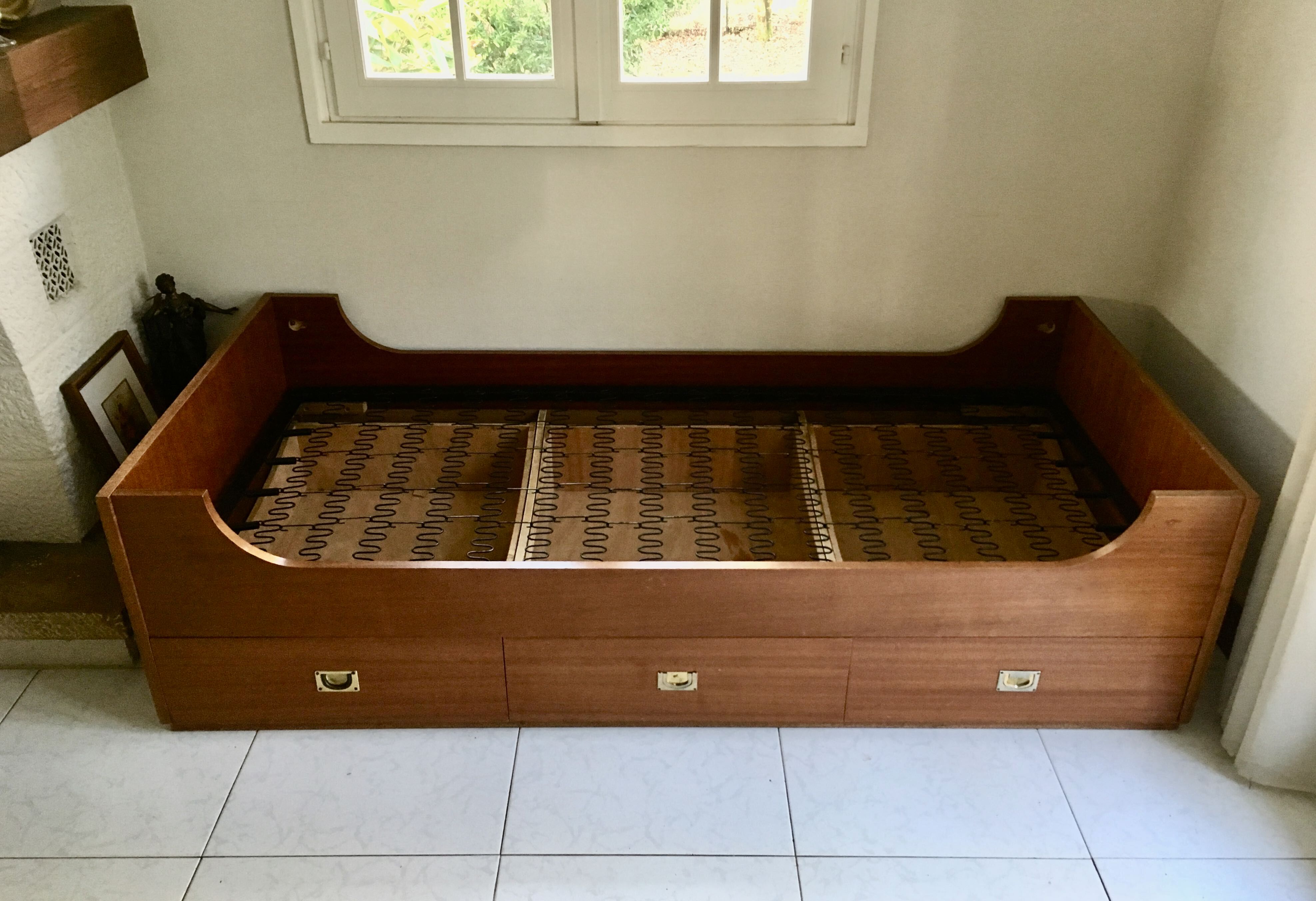 Scandinavian teak bed 70s-80s