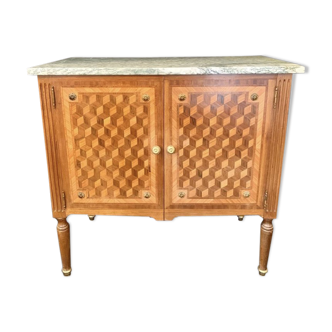 Commode d’apparat marqueterie cube