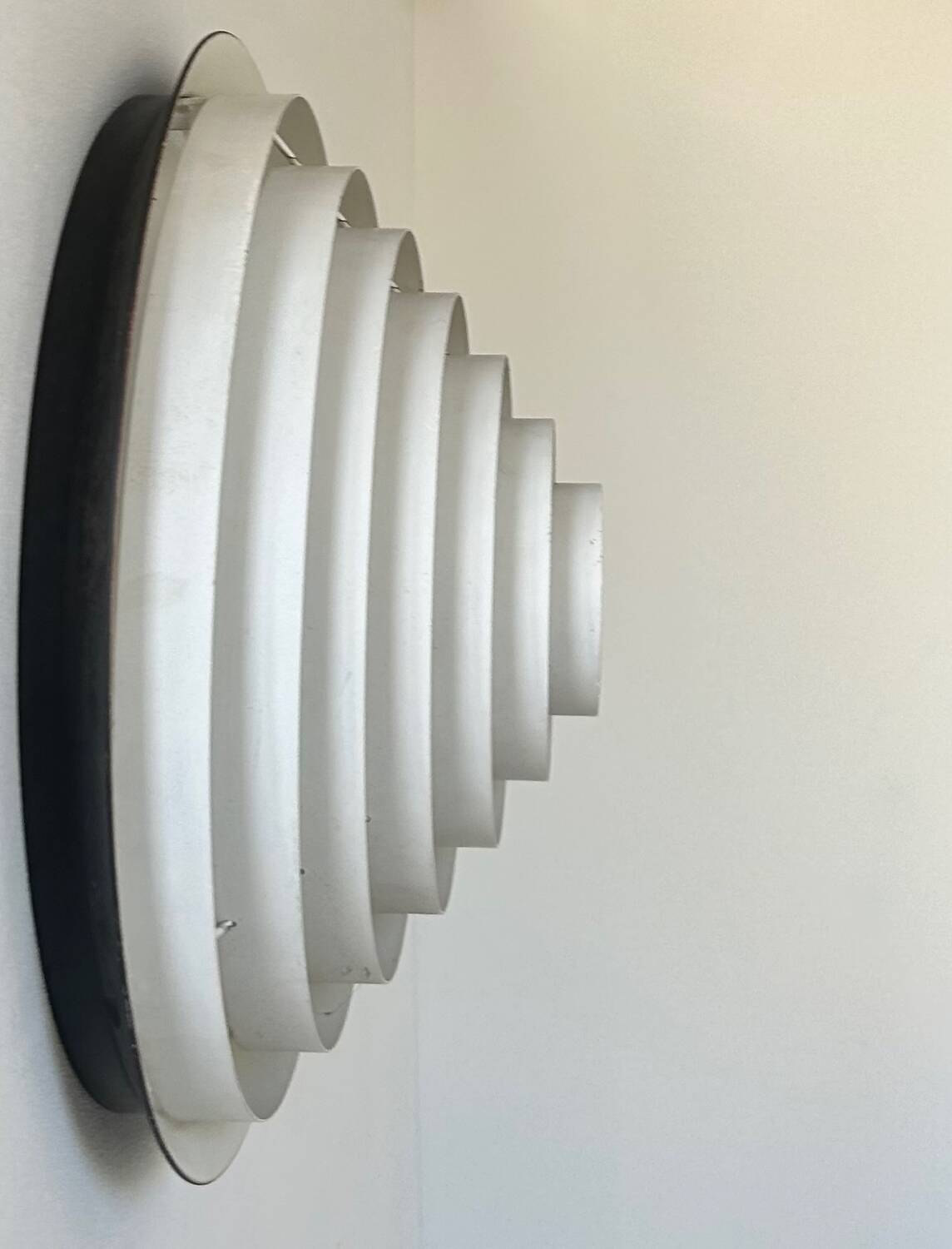 Vintage Falkenbergs wall lamp, black and white metal, Sweden 1960s