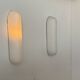 Pair of vintage oblong opaline wall lights, France 1970