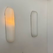Pair of vintage oblong opaline wall lights, France 1970