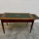 Bureau Louis XVI tapis cuir vert avec tablettes