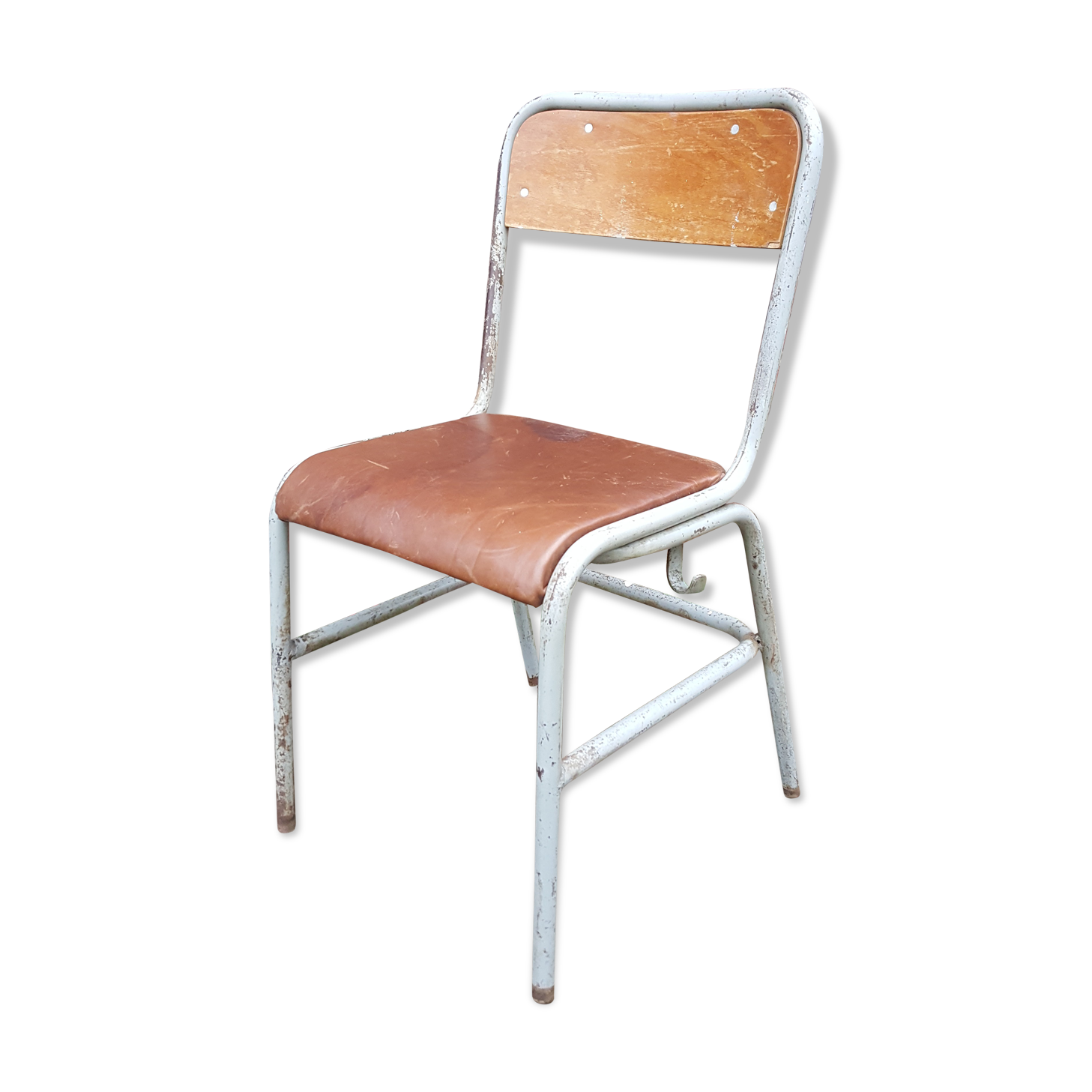 Vintage chair dated 1955 leather seat