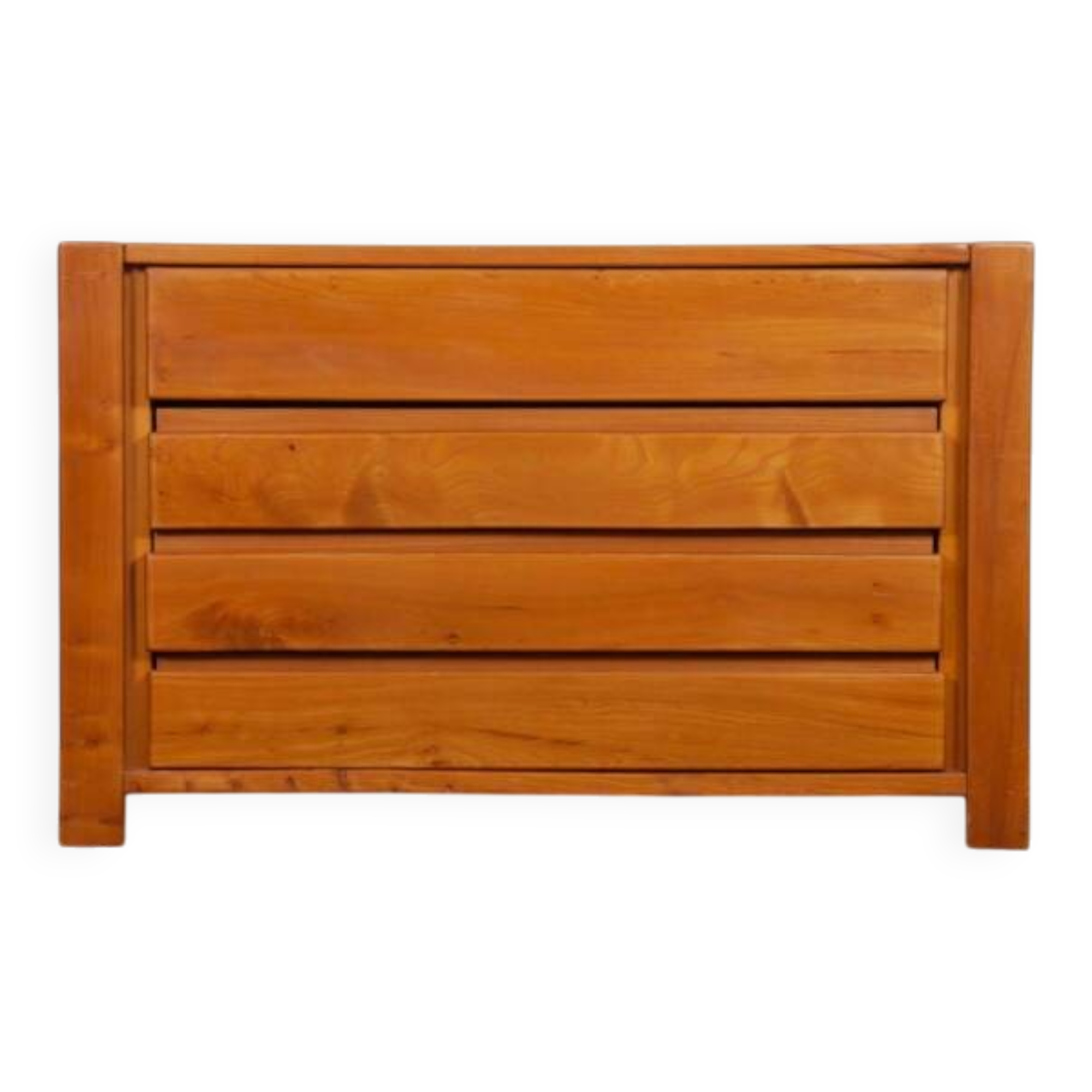 Vintage solid elm chest of drawers, 1980