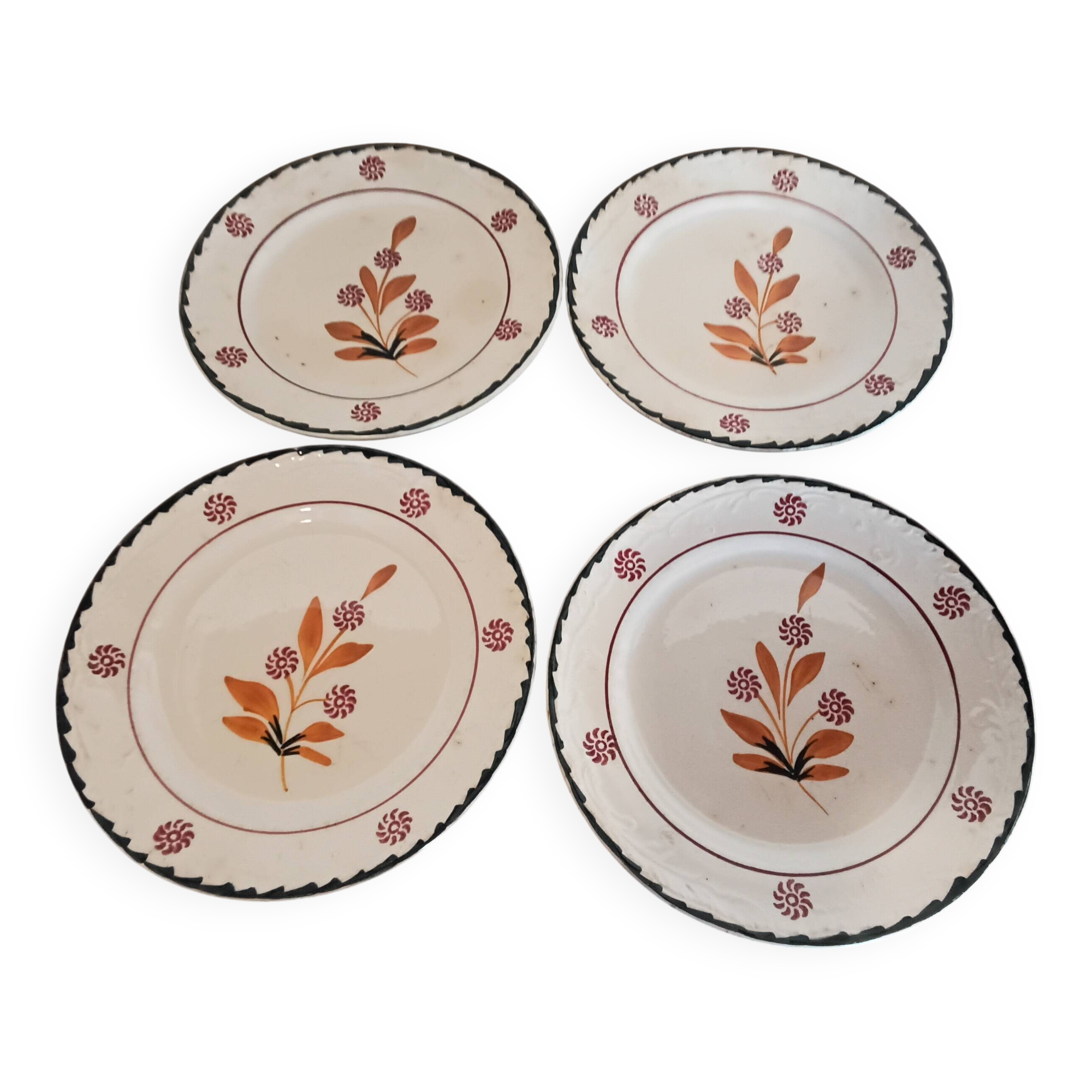 4 assiettes à dessert St Amand