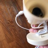 Vintage spotlight, off-white, ABS plastic, 70s