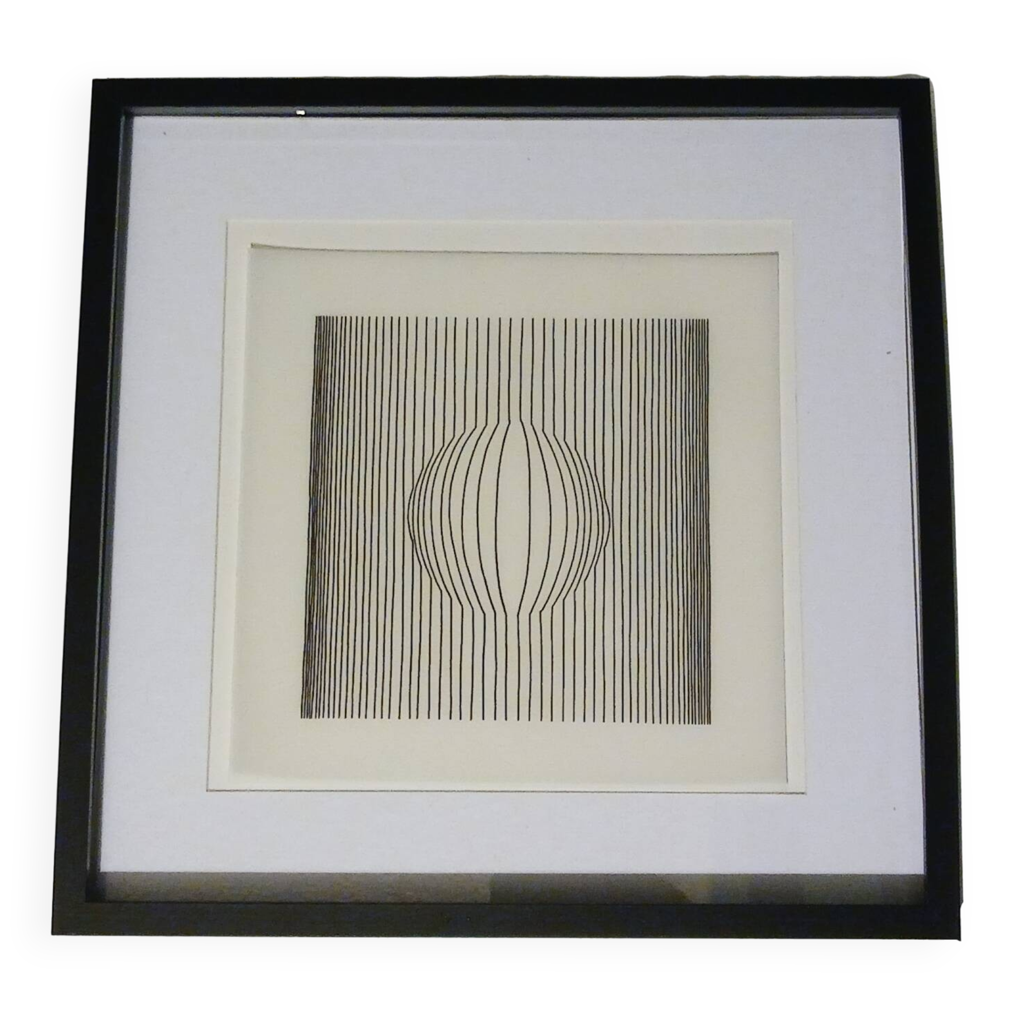 Tableau Vintage Art Optique - Victor Vasarely - Frame 40x40cm