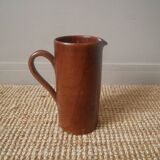 Ceramic pitcher vase with handle Scandinavian country decoration handcrafted vintage sandstone