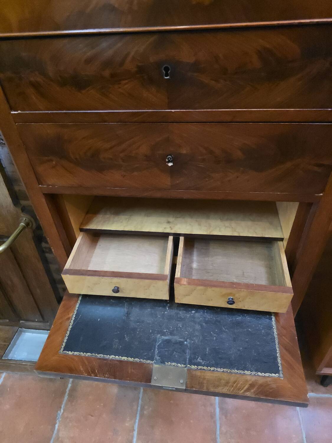 Louis Philippe style mahogany secretary chest.