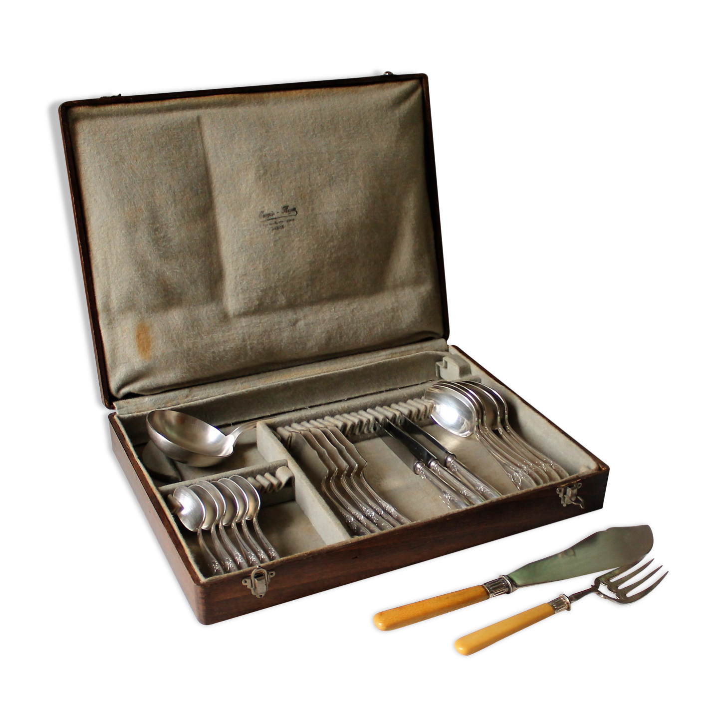 Silver cutlery box early 20th century