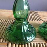Pair of candlesticks in glass