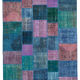 Hand-knotted anatolian 202 cm x 300 cm blue patchwork rug