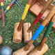Old wooden croquet set