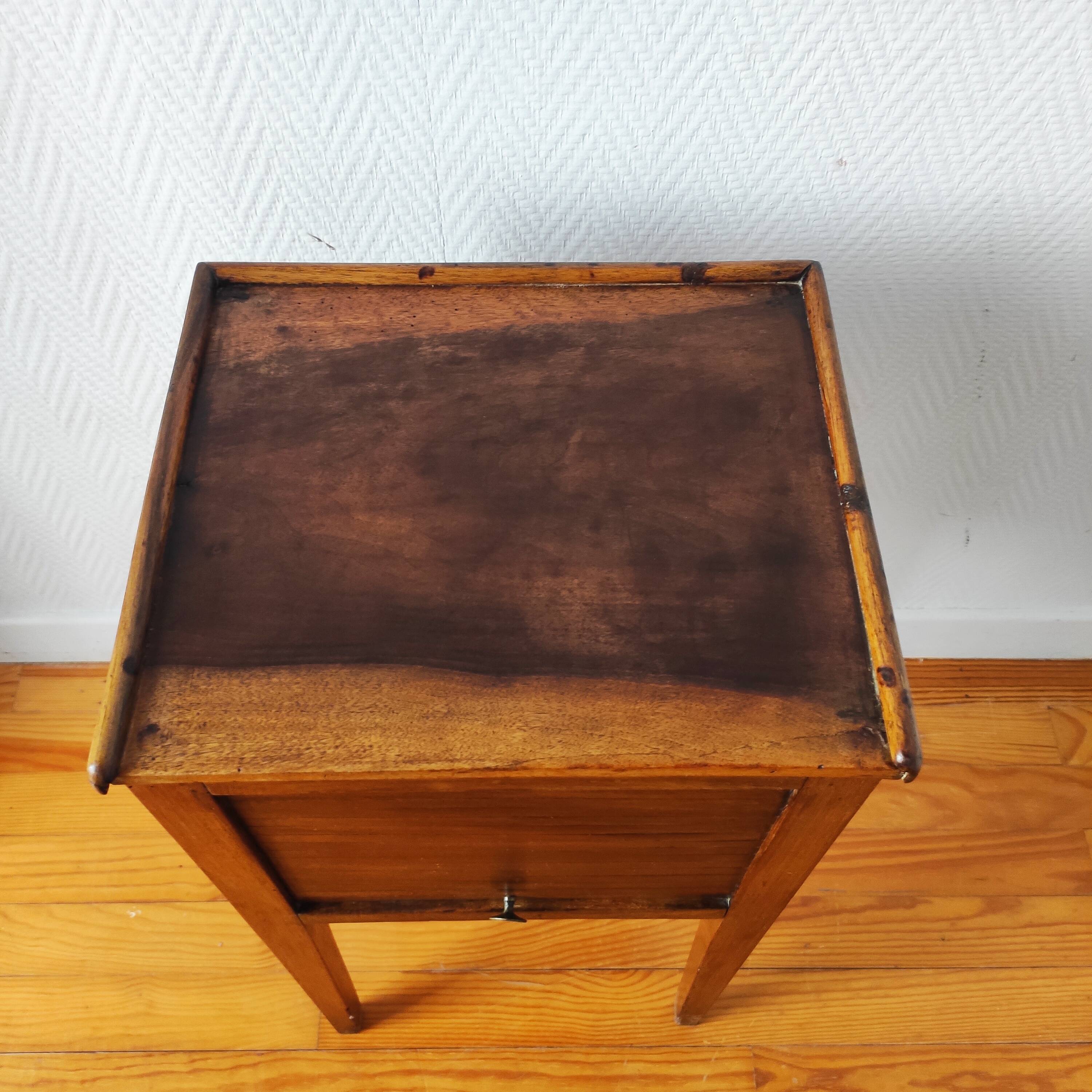 Directoire walnut bedside table