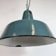 Large Industrial Petrol Enamel Factory Pendant Lamp, 1960s