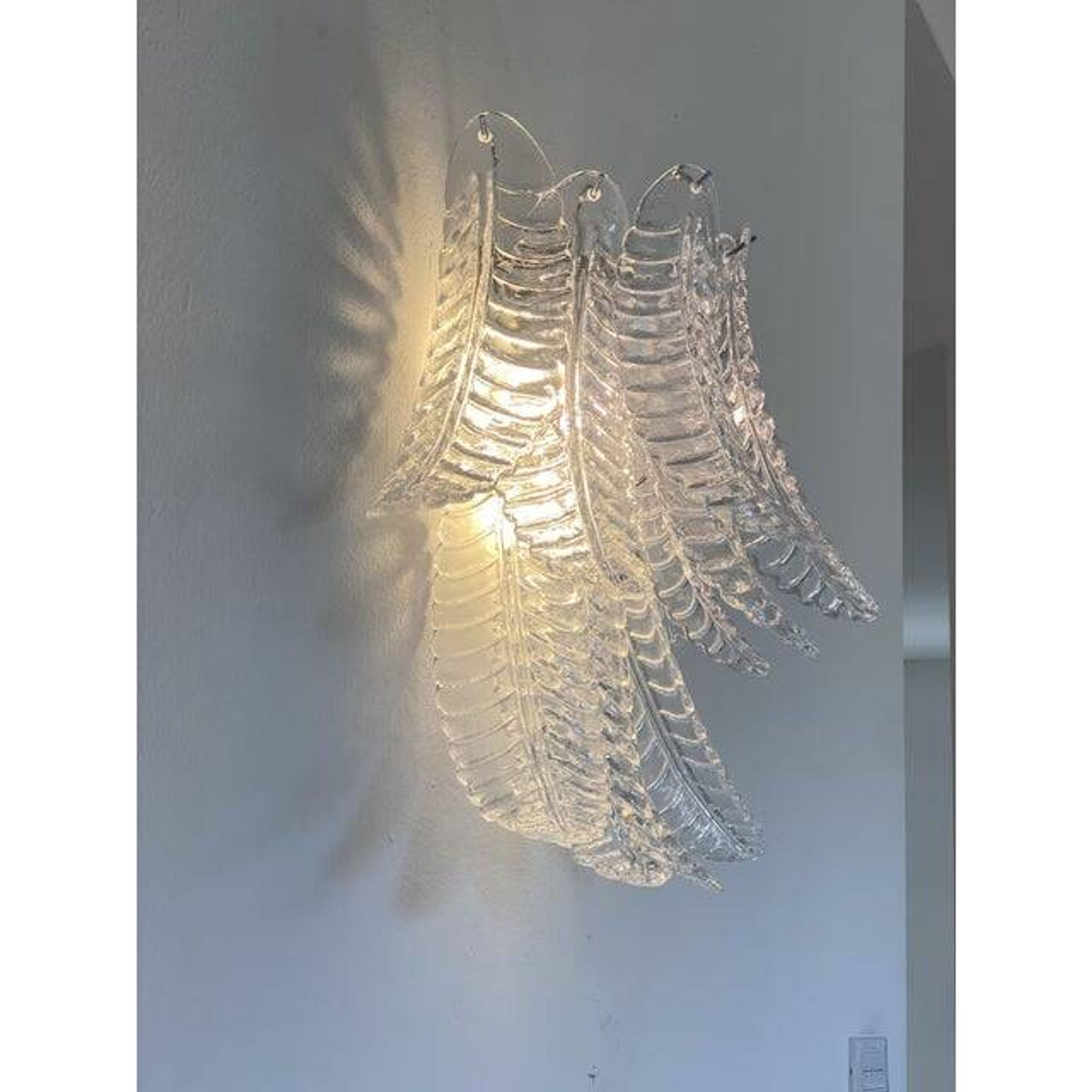 Appliques murales transparentes en verre de Murano "Felci" - la paire