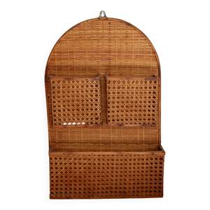 Étagère murale vintage - rotin