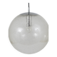 Large glass globe pendant light with bubbles and chrome by Peil & Putzler, Germany, 1970s.