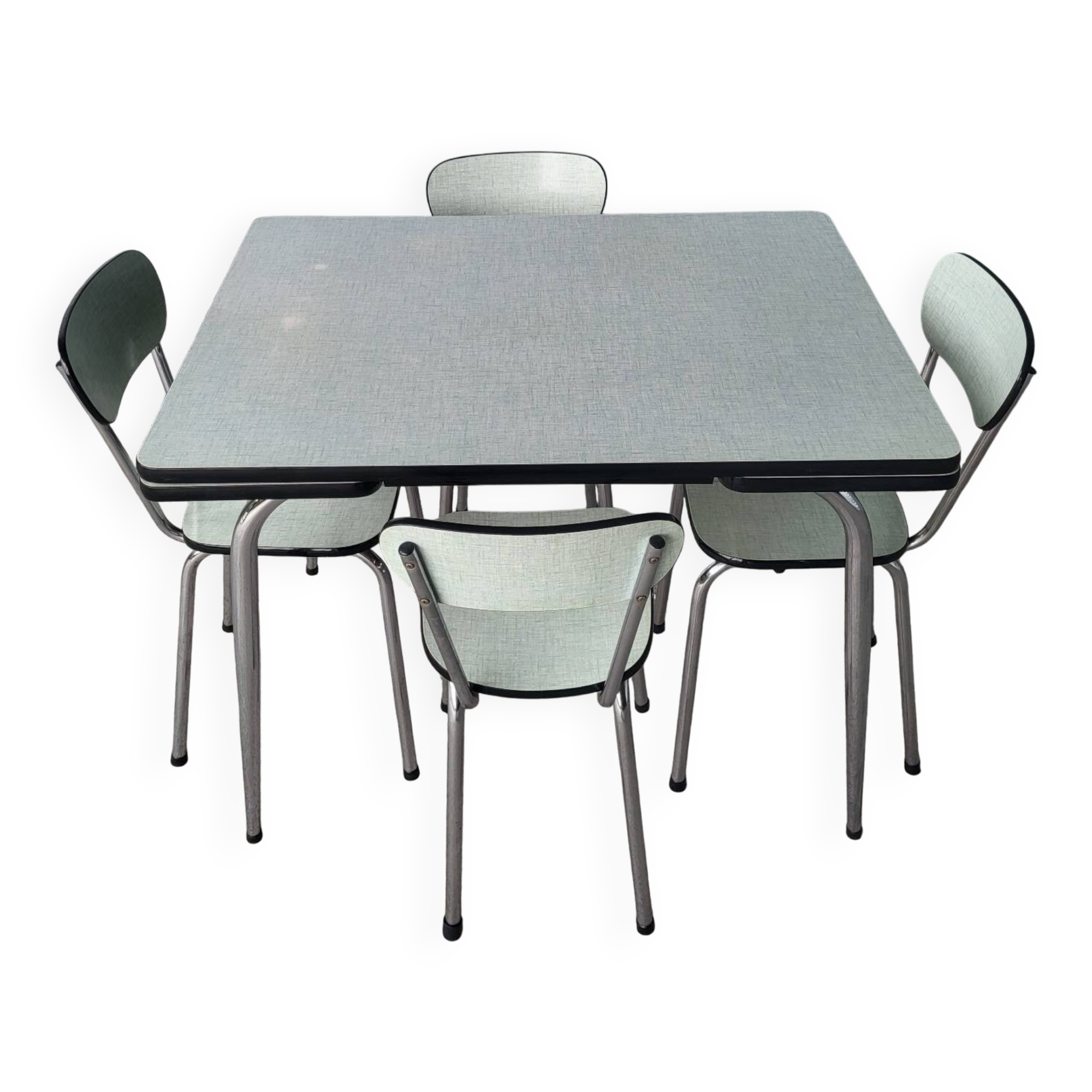 Authentique ensemble repas table 4 chaises en formica Vintage