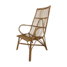 50s rattan chair, high-back basket