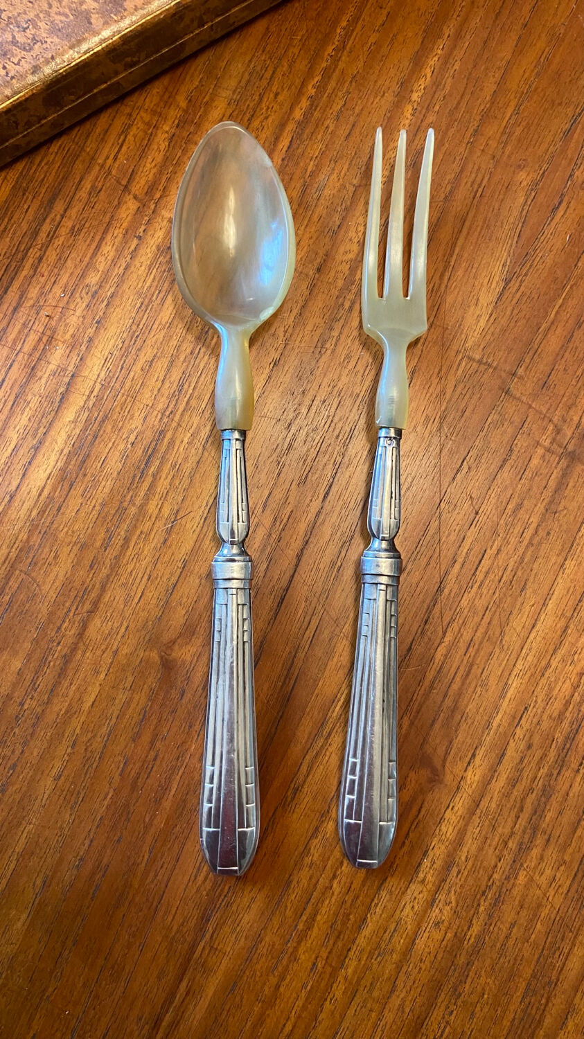 Art deco salad cutlery in silver filled 1930