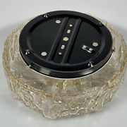 1960s 1970s Ceiling Lamp  Flush Mount in Glass & Metal Space Age Design