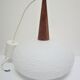 suspension opaline teak Louis Kalff Philips 60s