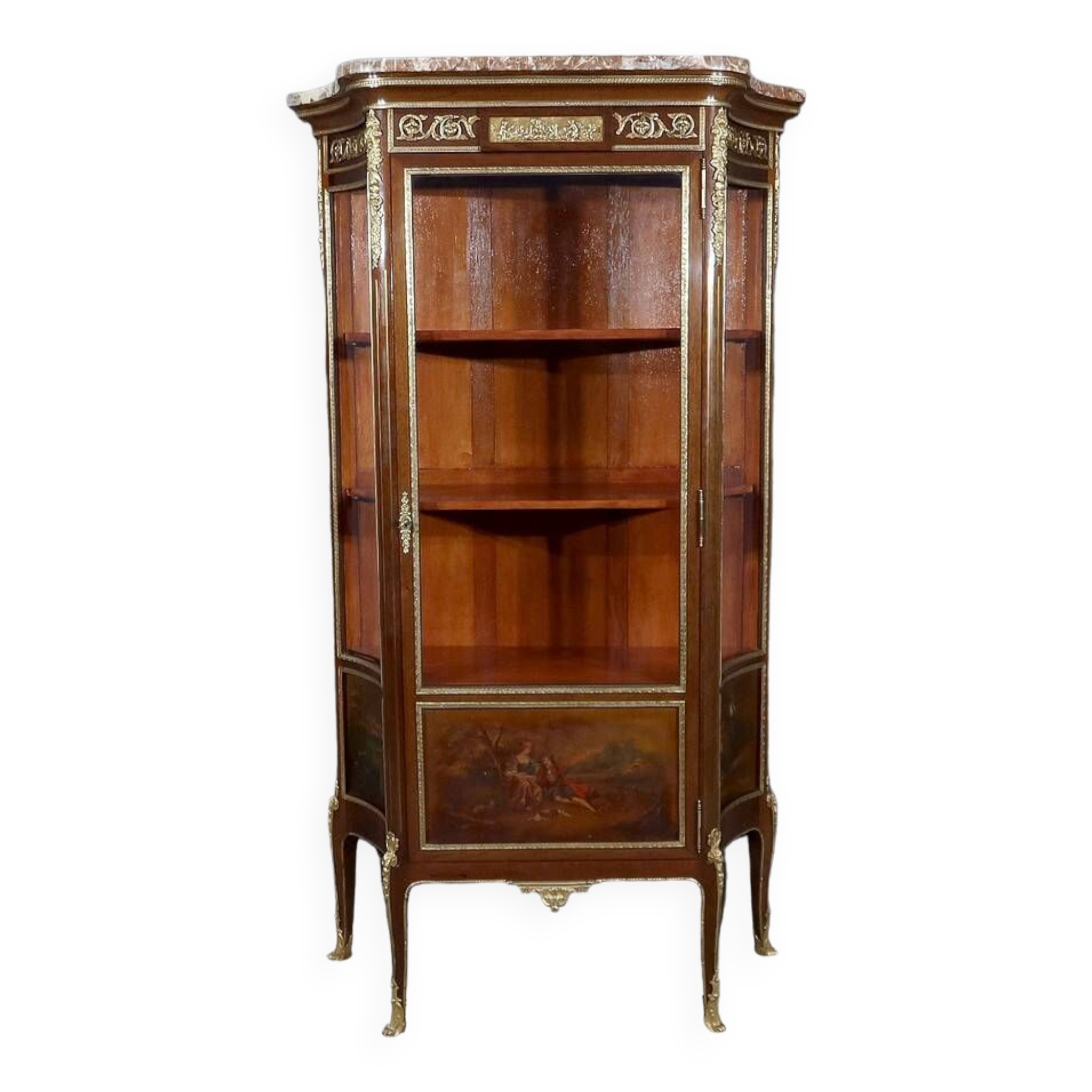 Mahogany Showcase, Transition Louis XV Louis XVI style – 1900