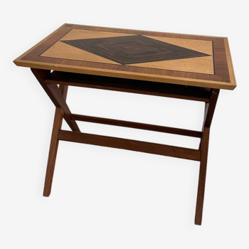 Modernist exotic wood side table