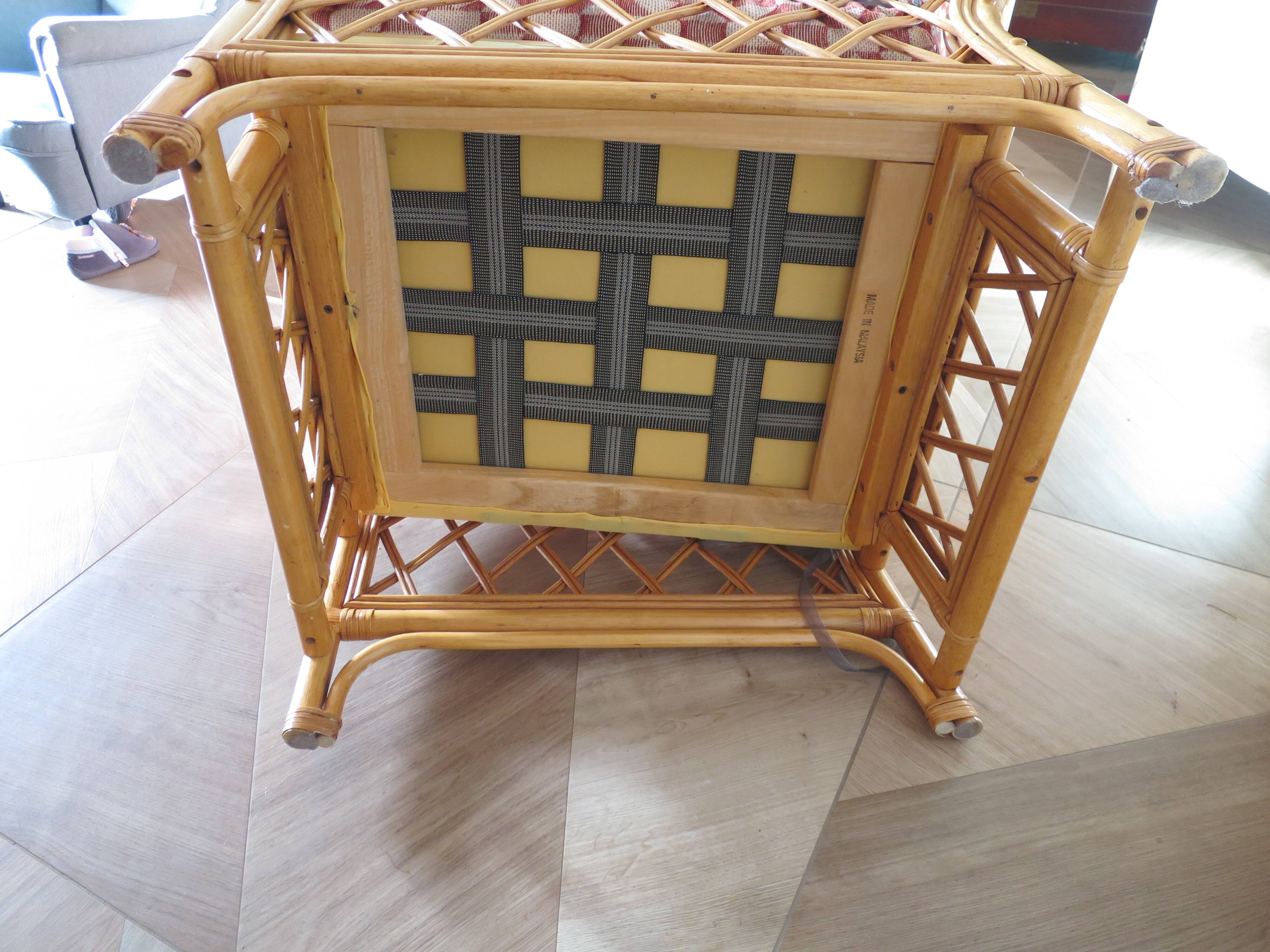 Vintage - Set of 2 woven rattan, bamboo and wood armchairs - Natural colour - 1980s