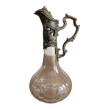 Glass ewer decanter with tin frame