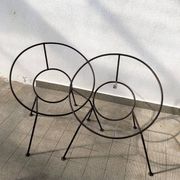 Mid-Century Italian Sunflower Wicker Chairs, Set of 2