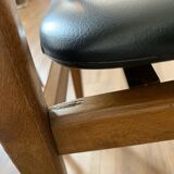 Series of 4 wooden & imitation leather chairs
