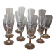 Engraved champagne glasses and wine glasses