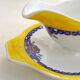 Saucière Art Déco, décor stylisé coloré, faïence Boch la Louvière