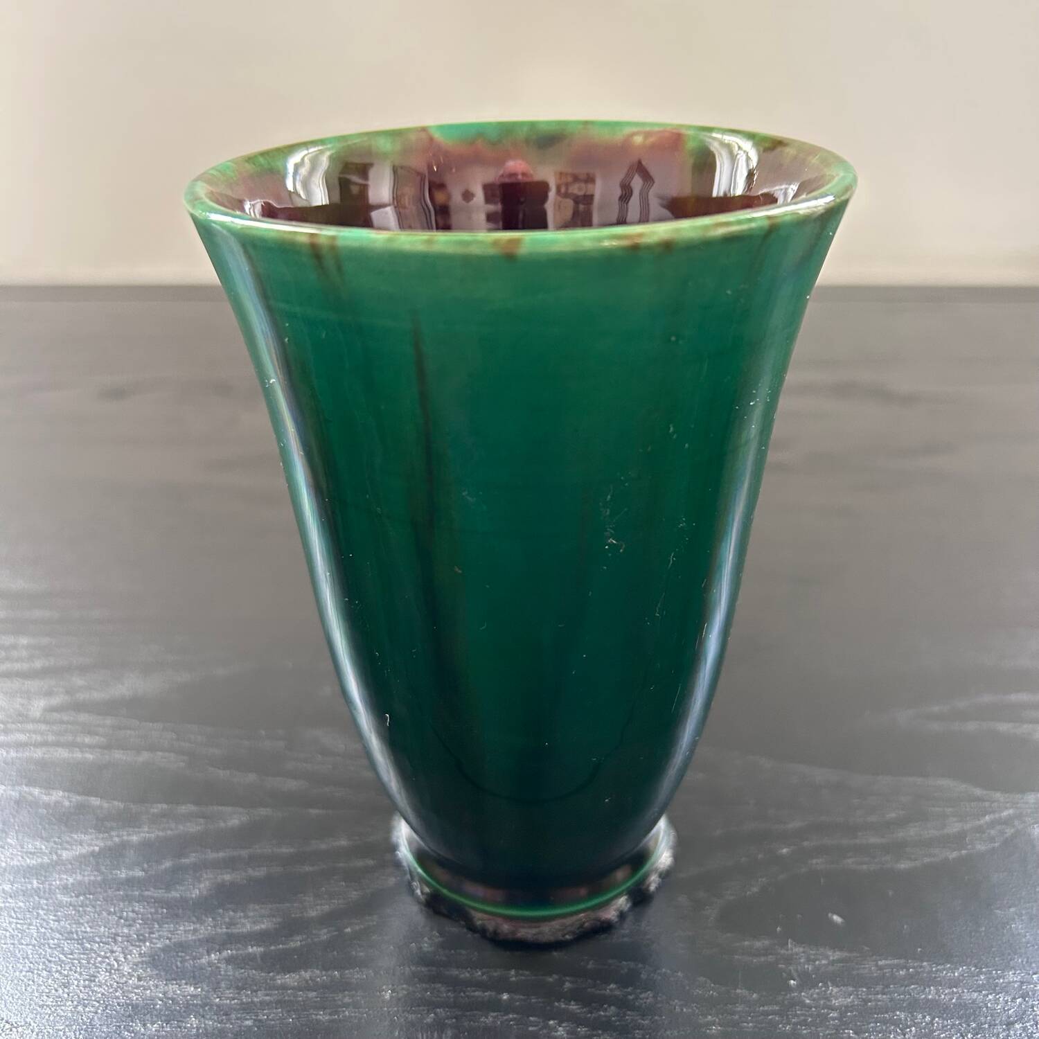Deep green handmade vase