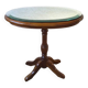 1950s Oval Pedestal Table with Beveled Mercury Mirror