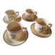 4 tasses et soucoupes terre de fer St Amand Moulin des Loups France, modèle Odette