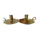 Pair of finely chiseled gilded bronze cellar rat with floral decoration, 19th