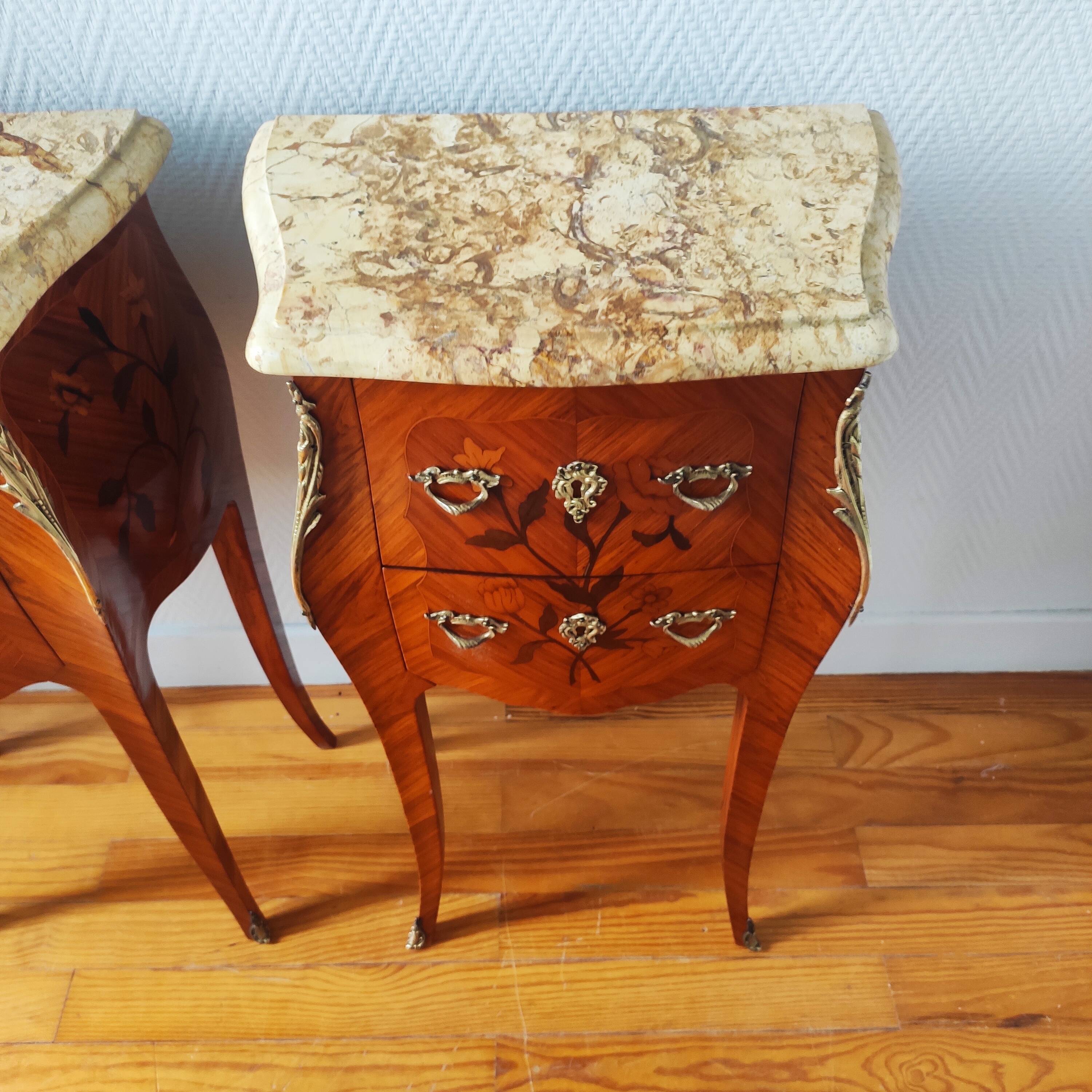 Pair of Louis XV style bedside tables