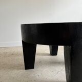 Coffee table en bois massif monoxyle noir