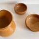 Vintage turned wood pitcher and 2 jars set