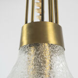 SINGLE LIGHT CHANDELIER EXPELS BRASS GLASS DESIGN 1970S VINTAGE MODERNARIATE