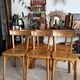 Set of 6 vintage wooden bistro chairs by Baumann